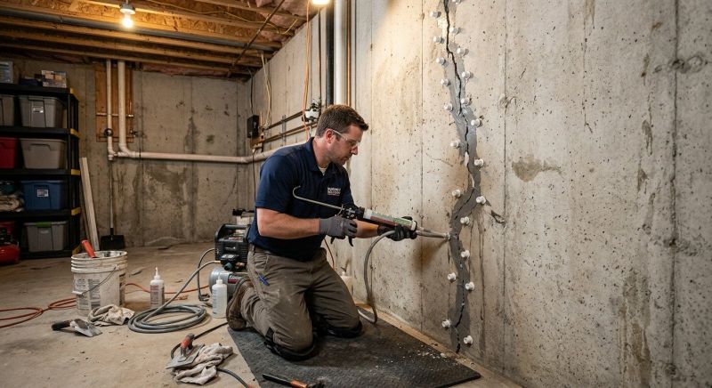Basement Crack Repair in East Hartford, CT