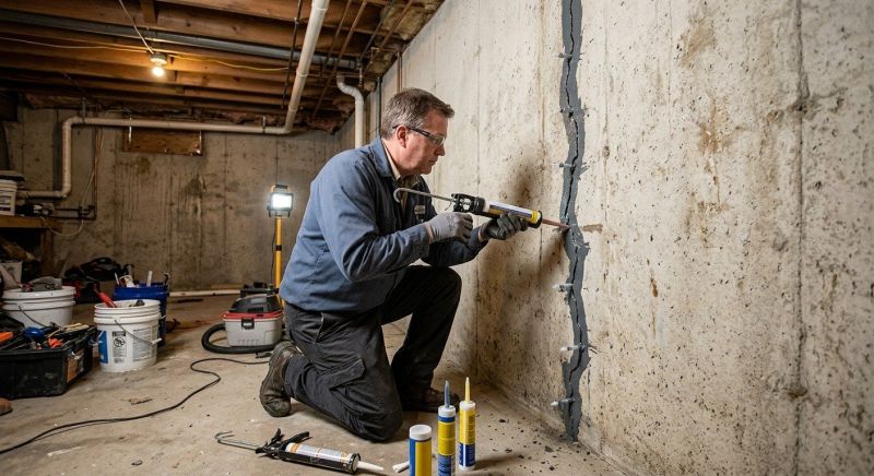 Basement Crack Repair in East Hartford, CT