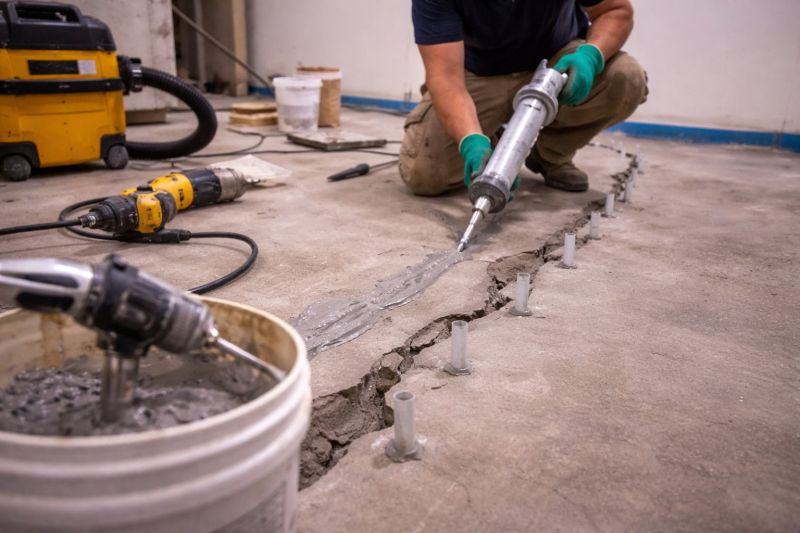 Cracked Basement Floor Repair in East Hartford, CT