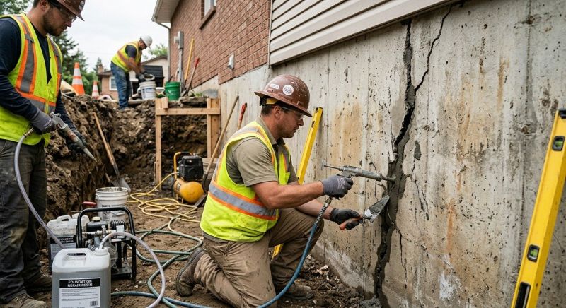 Cracked Foundation Repair in East Hampton, CT