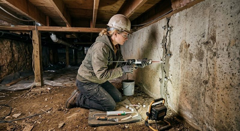 Cracked Foundation Repair in South Windsor, CT