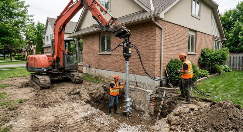 Helical Pile Installation in East Hartford, CT