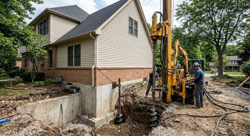Helical Pile Installation in East Hartford, CT