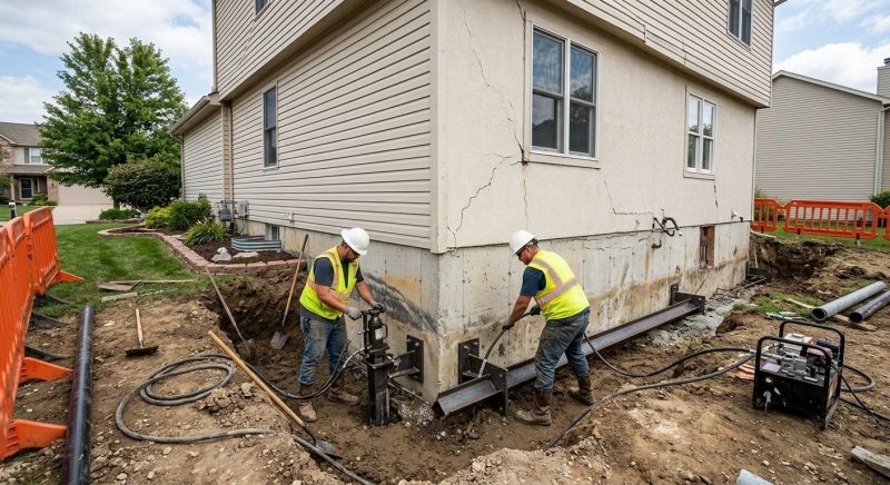 Sinking Foundation Repair in New Hartford, CT