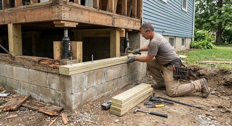 Sinking Foundation Repair in North Granby, CT